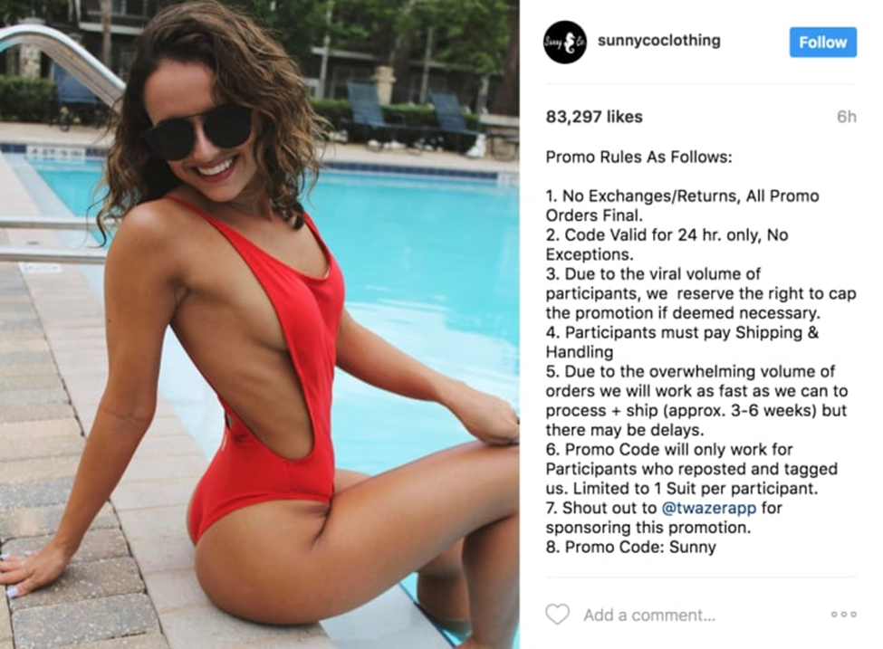 Instagram bathing cheap suit ads